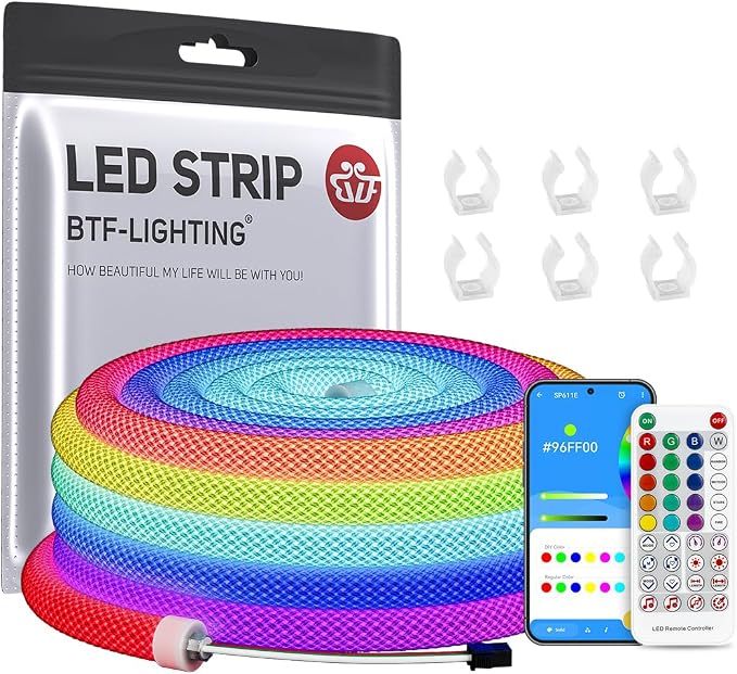 BTF-LIGHTING 9.8FT WS2812B IC RGB Addressable Neon Rope Strip Kit IP67 DC5V by BTF-LIGHTING