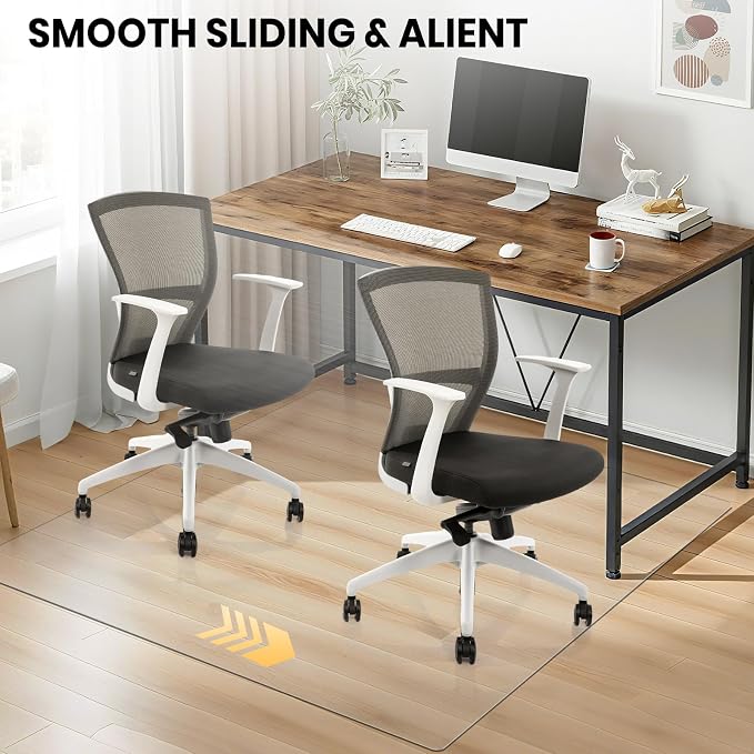 Clear Office Chair Mat for Hardwood Floor, 58 x 96 in Desk Floor Protector | Heavy Duty Plastic Floor Mat, Smooth Rolling, Easy to Clean, Protects Wood & Tile Floors, Ideal for Computer & Gaming Chairs - Image 7