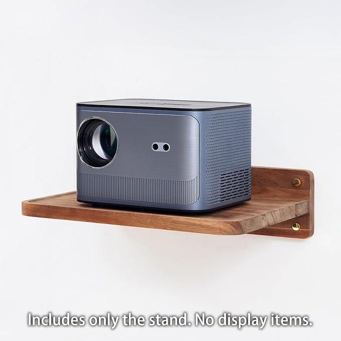 Acacia Wood Projector Shelf for Wall Mount, 14.2" x 11" Floating Shelf & Rack Holder for Router, Modem, Cable Box, Compatible with Gaming Consoles - Image 3