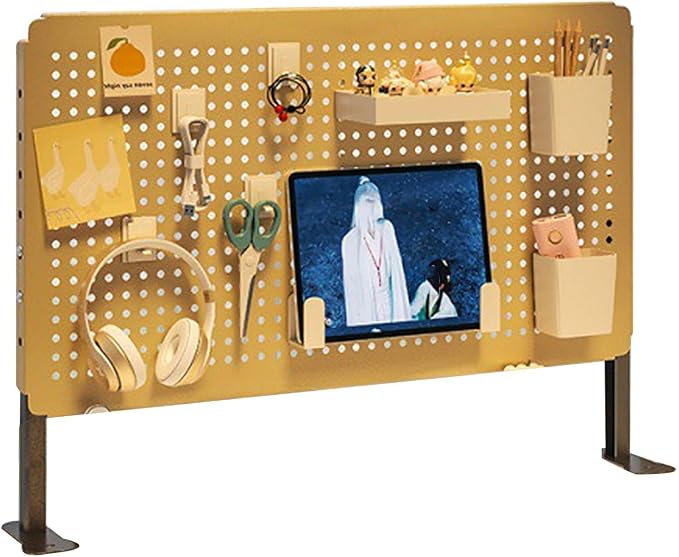 Desk Extender Steel Desktop Organizer, Desk Pegboard for Office Gaming Home, Gaming Pegboard,Pegboard for Desk,Work Desk Organizer, Standing Desk Accessories, No-Drill,A,40*60cm/16*24in by Unknown