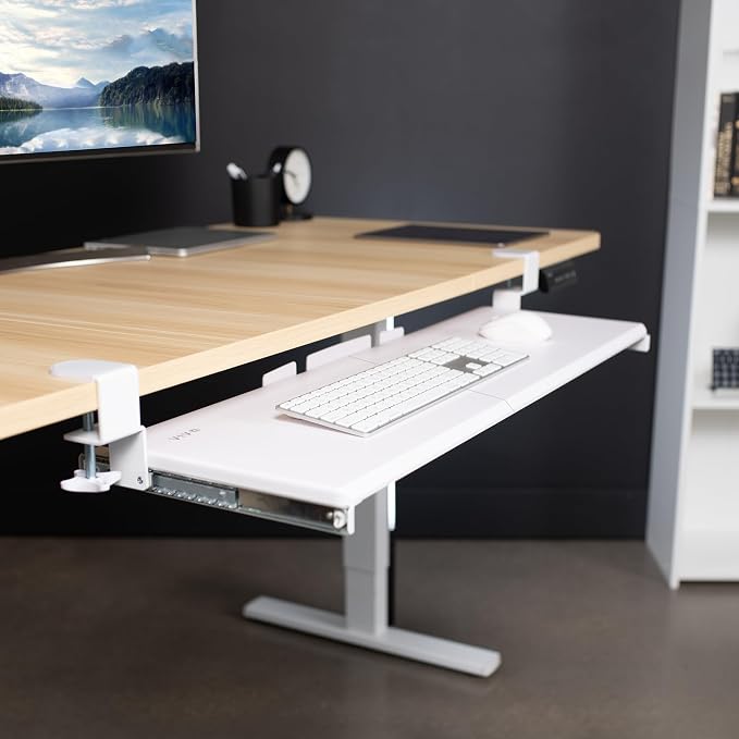 VIVO White Extra Large 34 x 11 in Under Desk Keyboard Tray, MOUNT-KB15EW - Image 2