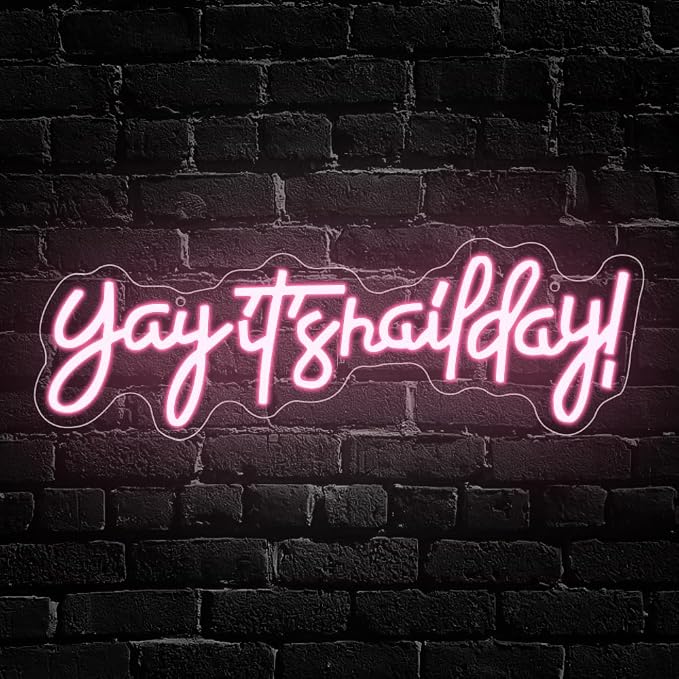 Yay It's Nail Day Neon Sign, LED Light Neon Sign for Business Nail Room Salon Decor Light Up Sign for Wall Beauty Room Nails Hair Bar Great Gifts for Nail Techs Girls, Christmas, Birthday(16.5"*5.5") by Unknown