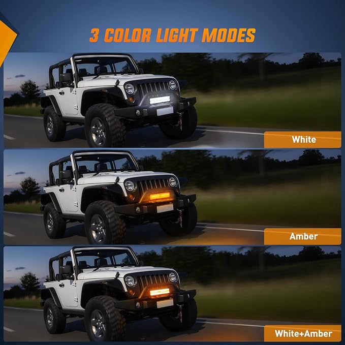 Nilight 12Inch Off-Road LED Light Bar White Amber 3 Lighting Modes - Image 3