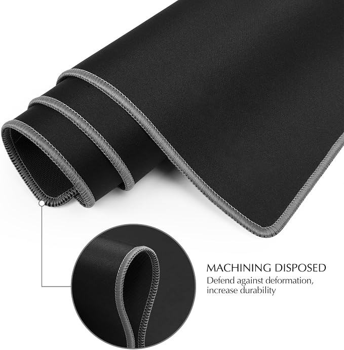 JIALONG Large Gaming Mouse Pad, Extended Mousepad with Grey Stitched Edges, XXL Desk Mat, Big Computer Keyboard Mat for Gaming and Office, 35.4 x 15.7 inches - Image 3