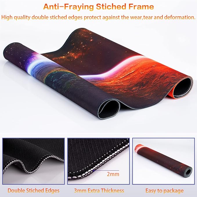 Canjoy Gaming Mouse Pad, 31.5x15.7in Large Mouse Pads for Desk Keyboard Pad | Desk Mat for Keyboard and Mouse Computer Big Full Size Desk Pad with Non-Slip Rubber Base and Stitched Edge for Home Office - Image 6