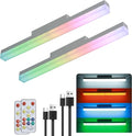 Rechargeable Wall Lights Bar Set of 2,Cold White with RGB by Unknown