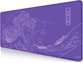 IMAYONDIA Great Wave Large Gaming Mouse Pad, Purple Minimalist Japanese Desk Mat, Gamer Aesthetic Extended Mousepad Cute, Non-Slip Rubber Base Lilac Desk Pad for Office- 31.5 X 11.8 Inch by IMAYONDIA