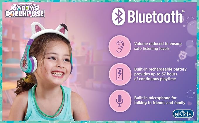 Gabbys Dollhouse Bluetooth Headphones for Kids, Wireless Headphones - Image 2