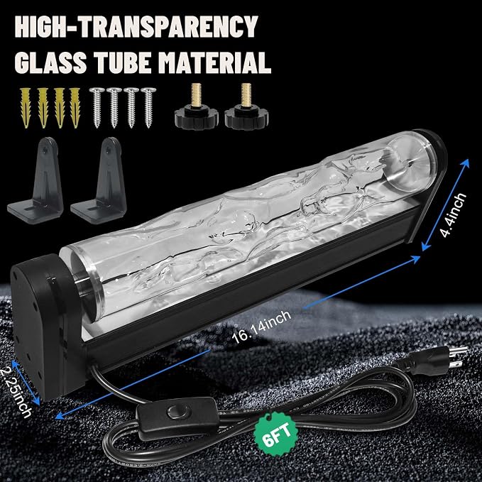 24W RGBW Water Ripple Wall Light 16 Colors, Remote Control, Water Wave Projection Wall Light Versatile for Home, Gaming & More -16"*2.4" - Image 7