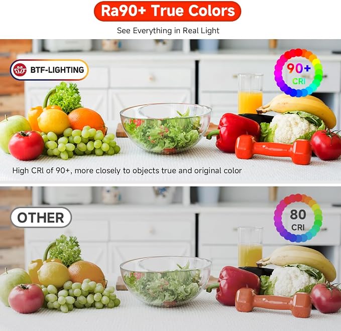 BTF-LIGHTING UL Listed FCOB COB LED Strip Light Warm White 2700K - Image 4