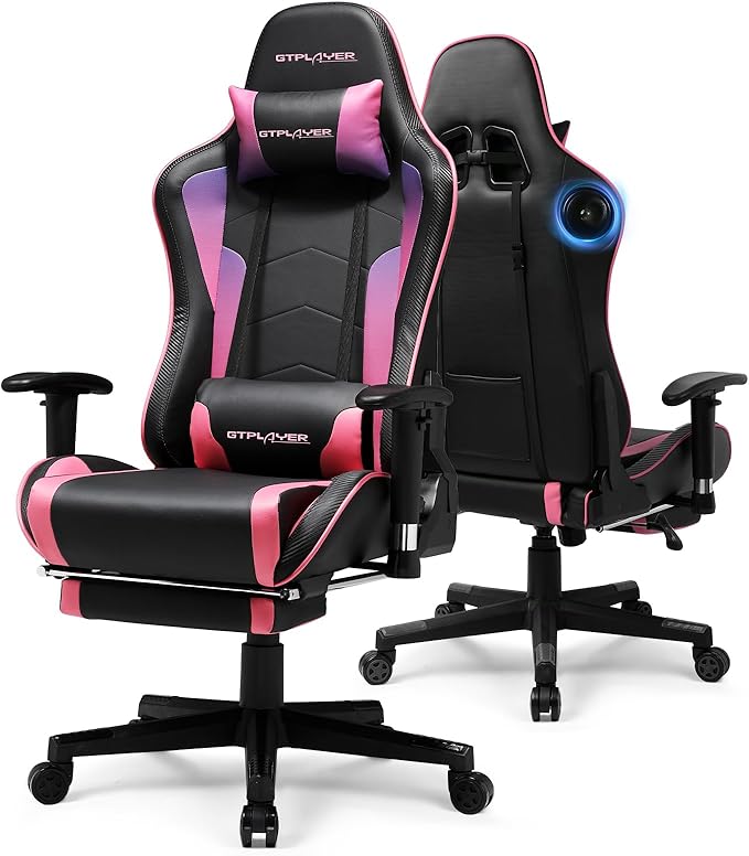 GTPLAYER Gaming Chair,Gamer Chair with Bluetooth and Adjustable Backrest,Seat Height Adjustable Computer Chairs with 3D Armrests,Video Game Chair with Footrest Speakers (Colourful) by GTPLAYER