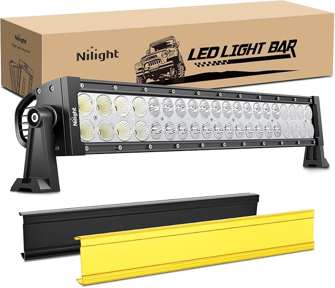 Nilight 22 Inch 120 W LED Light Bar with Yellow Black Covers by Nilight