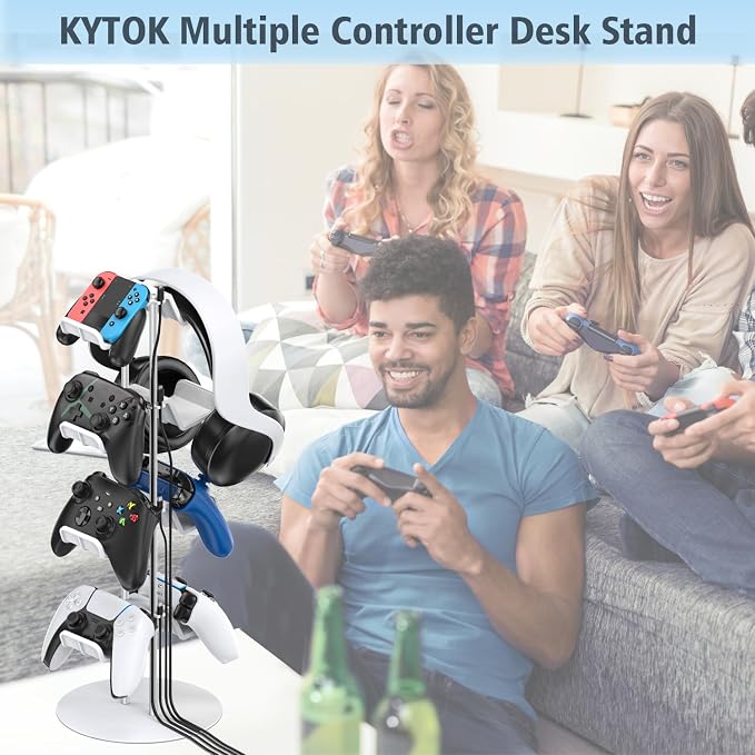 Kytok Gamer Gifts, Headset Stand 4 Tiers with Cable Organizer, Controller Stand Compatible with PS5/Xbox/Nintendo Switch/PS Portal/PS4, Headset Holder & Controller Holder - Image 7