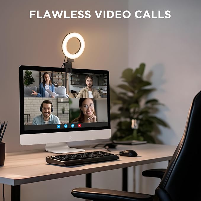 InnoGear 60 LED Ring Light with Stand for Computer Selfie Video Conference - Image 7