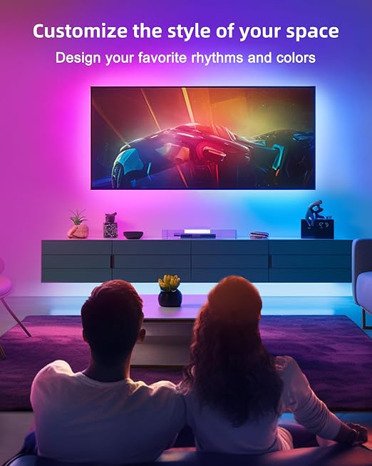 32.8ft LED Strip Lights, HitLights RGB 5050 Color Changing LED Light Kit Ultra Brighter 300LEDs Flexible Light Strips with RF Remote and UL Power Supply for Home Room Party TV Bedroom - Image 6