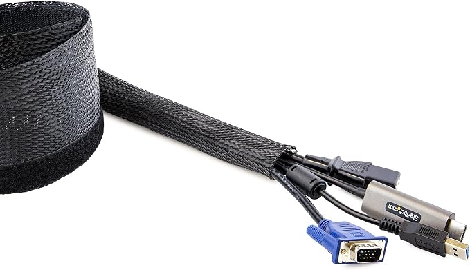 StarTech 10ft (3m) Cable Management Sleeve, Black (WKSTNCMFLX) - Image 7