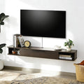 Floating TV Stand, 55" Wall Mounted TV Cabinet, Wood Media Console for TVs up to 65", Entertainment Center with Storage for Living Room, Under TVs Shelf for DVD Player, Coffee by MordchilHF
