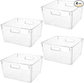 Extra Large Clear Plastic Storage Bins, Perfect for Kitchen Organization or Pantry Organization and Storage, Laundry Room, Fridge, Freezer Organizer Plastic Storage Containers for Organizing by CONTROLKITCHEN