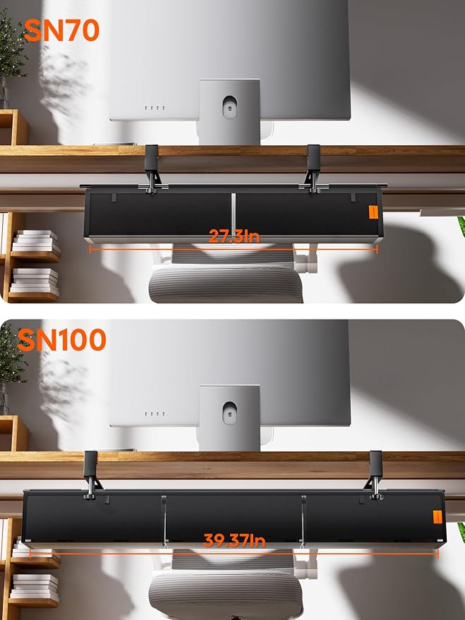 39" No Drill Under Desk Cable Management Tray (Black) - Image 9