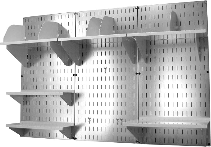 Wall Control Office Organizer Unit Wall Mounted Office Desk Storage and Organization Kit Metallic Slotted Wallboards and White Accessories - Image 3