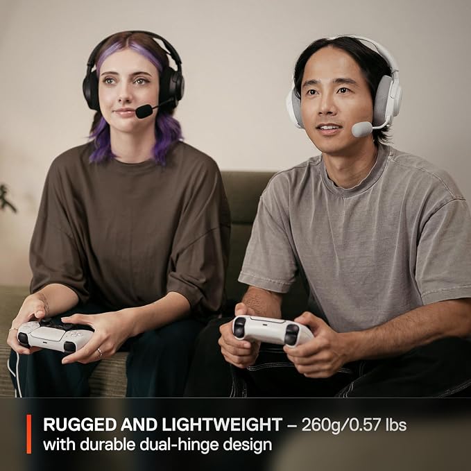 SteelSeries Arctis Nova 3P Wireless Multi-Platform Gaming Headset — Mobile App Control — 40 HR Battery — Neodymium Magnetic Drivers — 2.4GHz/Bluetooth — PS5, PS4, PC, Switch, Mobile — White - Image 5