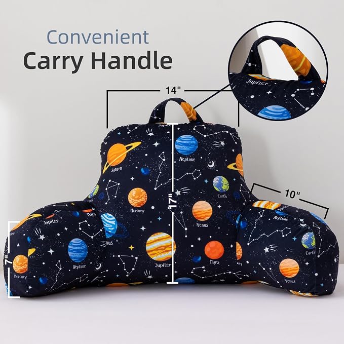 A Nice Night 17" Kids Boys Girls Bed Wedge Pillows with Arms for Sitting - Image 2