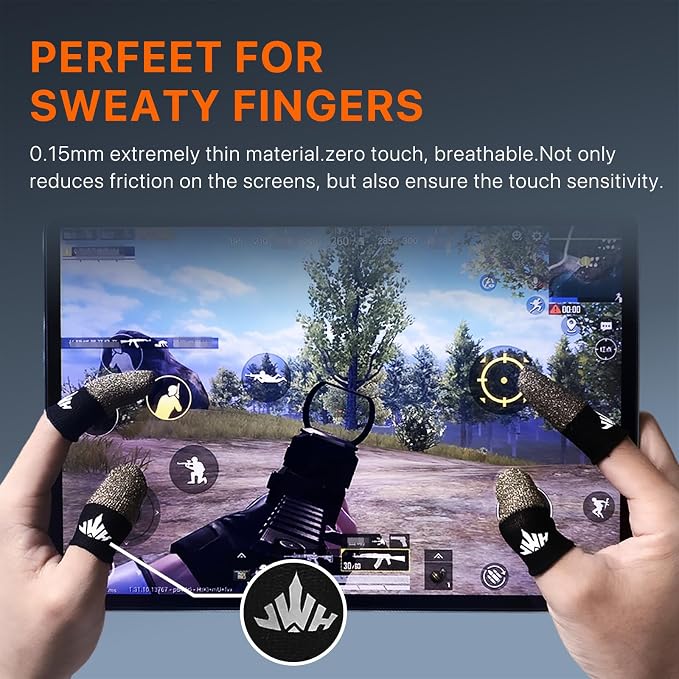 20 Pack Pure Silver Gaming Finger Sleeves Anti Slip Sweat Proof Covers Mobile Phone Gaming Gloves 0.15mm Dedales Gamer Profesionales Sensitive Touch Durable Gaming Thumb Sleeve for Pubg - Image 4