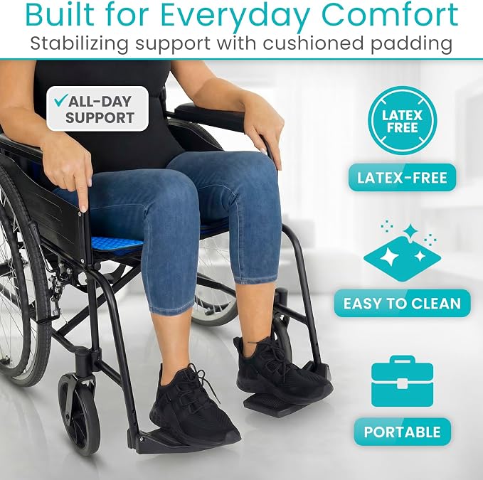 Vive Cooling Gel Wheelchair Seat Cushion - for Coccyx, Orthopedic Back | Support, Sciatica & Tailbone Pain Relief, Breathable 3D Gel Core Cover, Ideal for Office, Chair, Car, Gaming, Wheelchair - Image 7