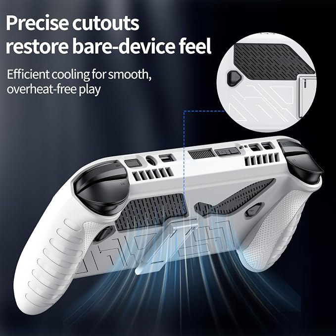 Protective Case with Kickstand for ASUS ROG Xbox Ally X 2025 - Shockproof TPU Cover with Stand, Non - Slip & Anti- Collision Handheld Game Console Accessories (White) - Image 4