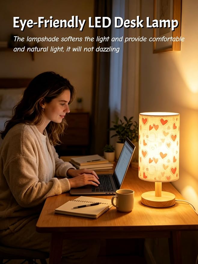 Heart‑Shaped LED Table Lamp for Bedroom Decor Romantic Gift for Girls Women - Image 3