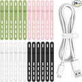 Donruby 24Pcs Silicone Cable Ties, Reusable Cord Organizer Straps, 4 Colors by Donruby
