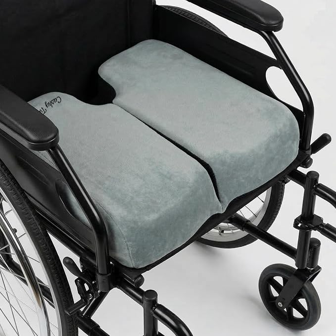 Cushy Tushy Premium Foldable Wheelchair Cushion - for Relief of Lower Back, Sciatic, Butt and Tailbone Pain - for Home & Office Use, Perfect for Travel or Driving - Gray Coccyx Seat Cushion - Image 2