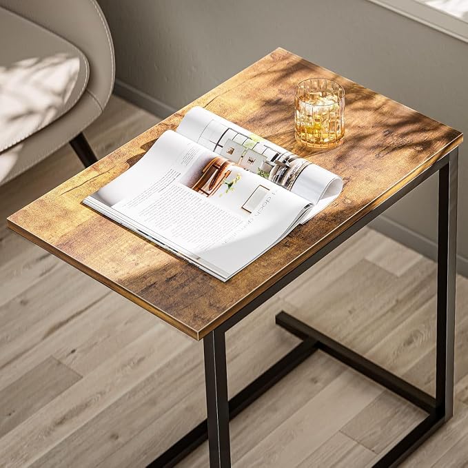Pipishell C Shaped End Table Set of 2, Side Table for Couch Slide Under, C Table Sofa Side End Table for Living Room 27 inches High,PIET06K2 - Image 2