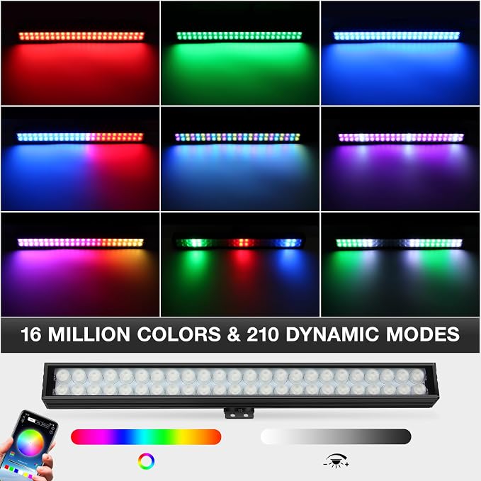 LED Light Bars 4Pack, 16 Inch 36W RGB Color Changing Effect Lighting - Image 2