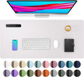 Aothia Large PU Leather Desk Pad Protector – Non-Slip Mouse Pad & Writing Mat for Office/Home, Waterproof, Easy to Clean (31.5" x 15.7", Pale Lavender White) by AothiaSimpleNaturalUnique