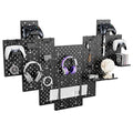 PEGZONE Controller and Headphone Holder Wall Mount, 14pcs, Black | Modular Gaming Pegboard with Accessories, Controller Stand, Disc Shelf Organizer by Pegzone