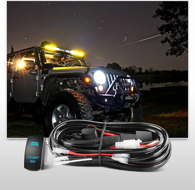 Nilight 54 Inch 312W Curved Spot Flood Combo Led Light Bar LED Off Road Light Driving Light and 1PC 14AWG 12V 5Pin Rocker Switch Wiring Harness Kit - 1 Lead - Image 6