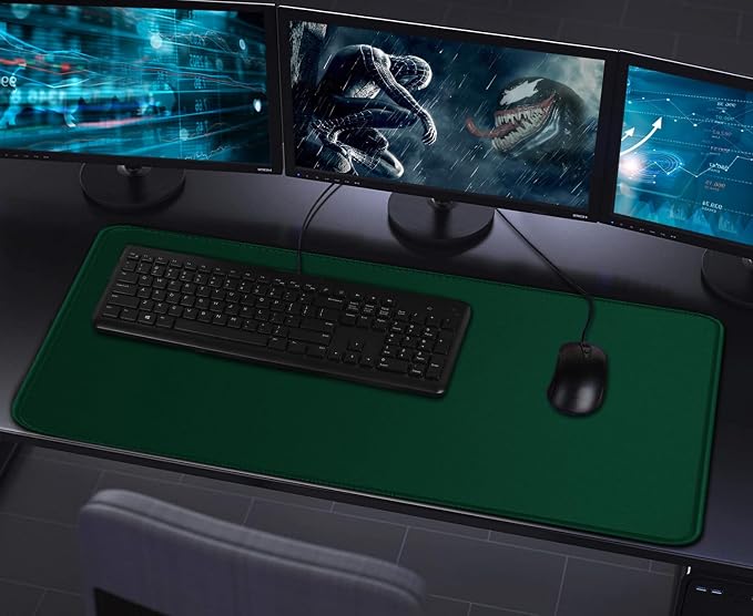 Gaming Mouse Pad with Stitched Edges, Durable Non-Slip Natural Rubber Base, Waterproof Computer Keyboard Pad Mat for Esports Pros/Gamer/Desktop/Office/Home - Green - Image 7