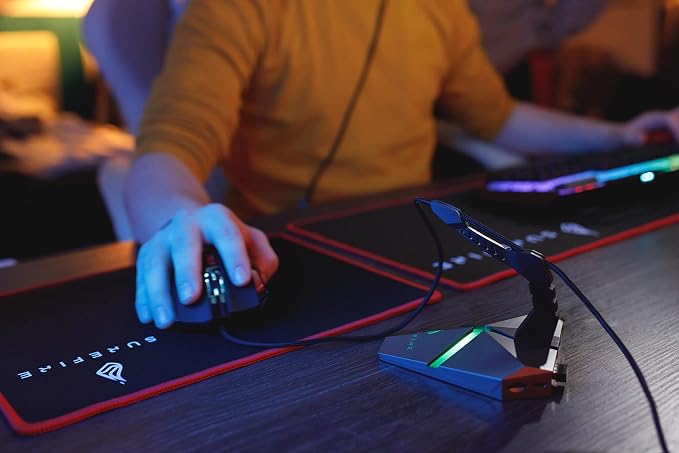 SureFire Axis Gaming Mouse Bungee Hub - 3X USB 3.2 GEN 1 Ports - Mouse Cable Holder Gaming - Mouse Bungee RGB - microSD - Cable-Holder Mouse - PC & Notebook - Gaming USB-hub I Powered by Verbatim - Image 5