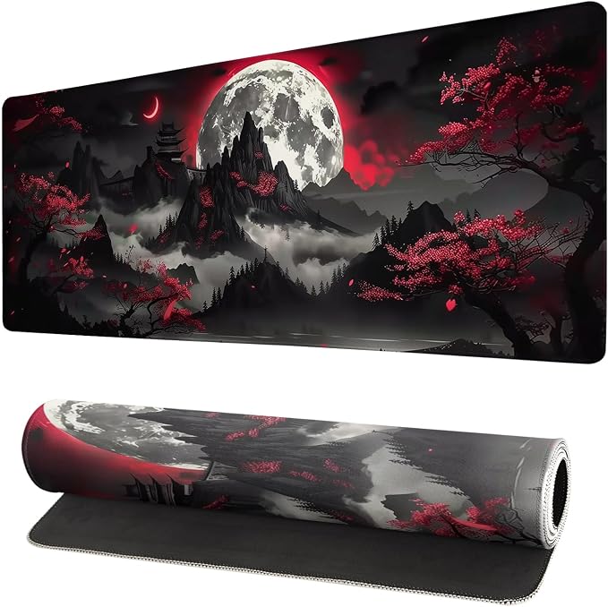 Extended Gaming Mouse Pad, Large Gaming Mouse Waterproof with Stitched Edges, Non-Slip Desktop Pad for Home and Office, Level Up Your 31.5x11.8 Inch… (Dark Night) by Brecoy