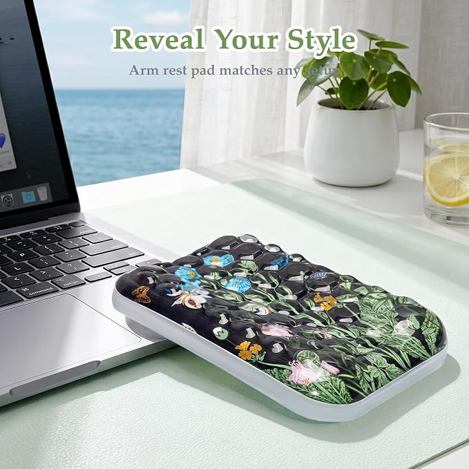 Ospelelf Desk Elbow Rest Pad, Gel Arm Rest for Keyboard and Mouse, Bushes | Ergonomic Wrist Support for Computer Typing Pain Relief, Cool-touch, Heat Resistant, Office Home Driving Gaming Use - Image 3