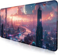 Digital Night Scene Office Art Desk Mat, Female Learning Computer Mouse Mat | Large Extended Mouse Pad; Full Desk Coverage; Waterproof Coating; Stable Anti-Slide Base For Gaming, Office, Study Daily Use by LQFIWSS