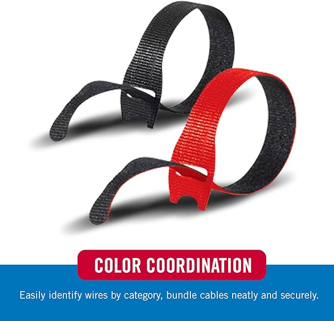 VELCRO Brand Cable Ties, 15in, Black and Gray, 30 Pack - Image 4