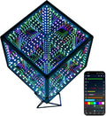 Infinity Mirror Hyper Cube Table Lamp, Desk Art Mood Light by Heepulor