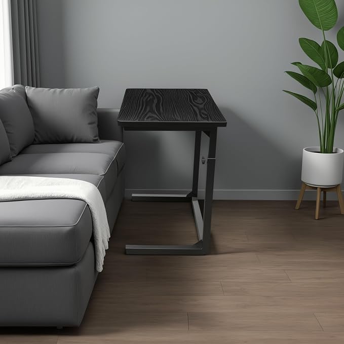 Height Adjustable C-Shaped Sofa Side Table, Laptop Table for Couch & Bed, Black - Image 8