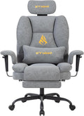 Symino Gaming Chair with Footrest, Up/Down Armrests, Suede Fabric Ergonomic Office Chair, 150° Recline Computer Chair for Desk, Grey by Unknown