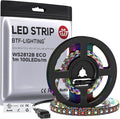 BTF-LIGHTING WS2812B ECO RGB LED Strip,UL Listed,Individually Addressable,3.28FT 100LED/m 100Pixel DC5V 5050SMD,Alloy Wire Flexible 3M Tape for DIY Chasing Color Project IP30(No Adapter or Controller) by BTF-LIGHTING