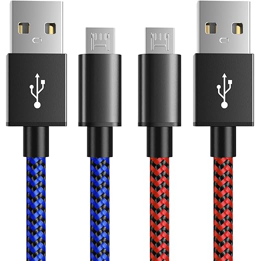 6amLifestyle PS4 Controller Charger Cable, 10ft Charging Cord 2 Pack for PlayStation 4, PS4 Slim/Pro, Dualshock 4, Xbox One/One X, Blue+Red by 6amLifestyle