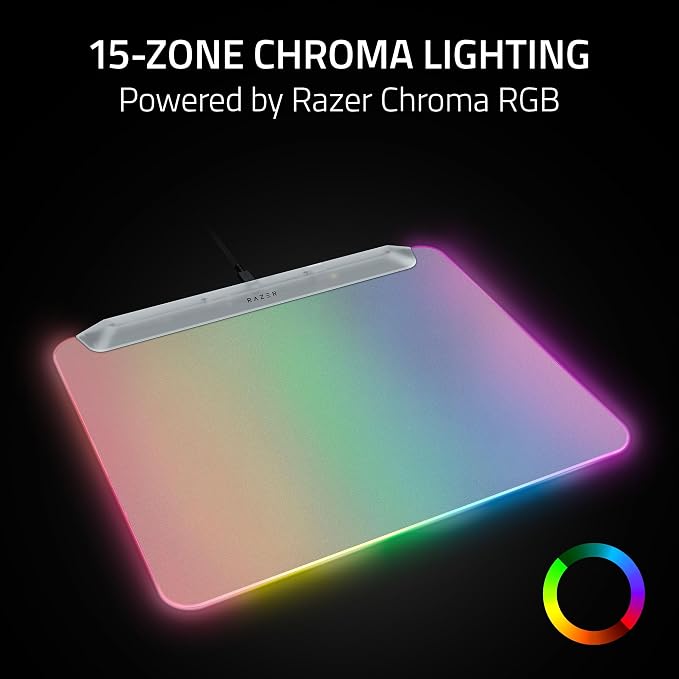 Razer Firefly V2 Pro Fully Illuminated RGB Gaming Mouse Mat: Backlit Design - 15 Zone Chroma Lighting - USB 2.0 Port - Detachable USB Type C Cable - Micro Textured Surface - Anti Slip Base - Image 3