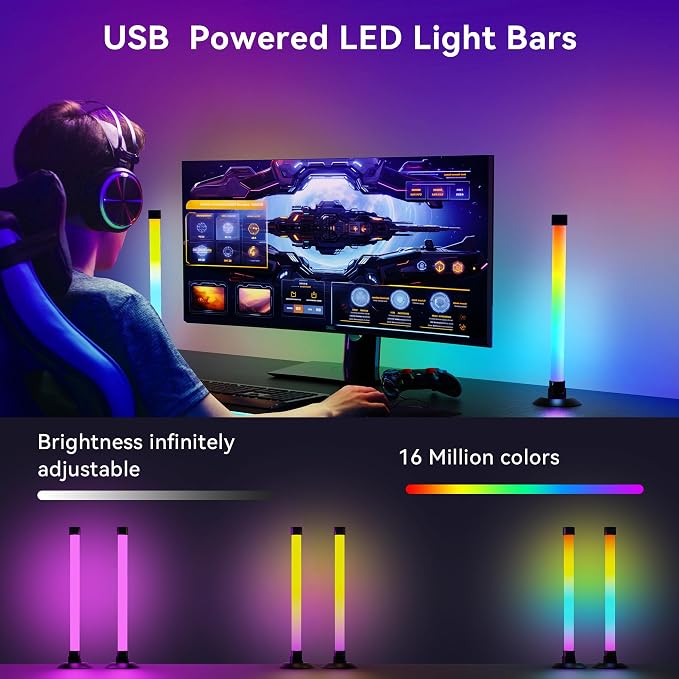 Ledagic IC+RGBW USB Powered Led Light Bar with App & Remote Control, 2 Pack - Image 4